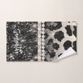 Empreinte de léopard Parties scintillant argent (Serviette à main)