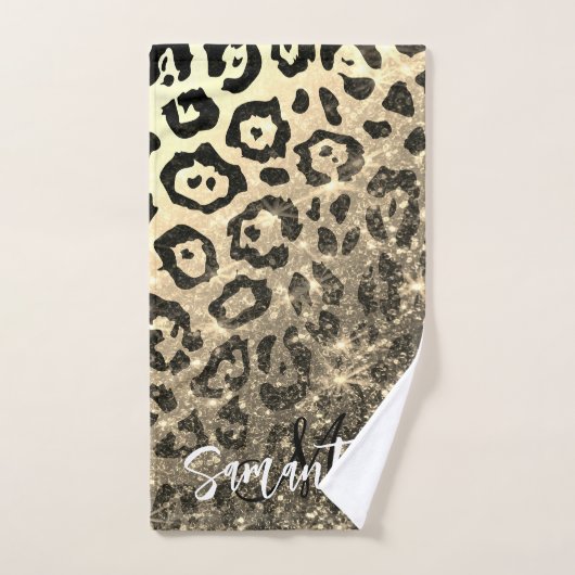 Empreinte de léopard Parties scintillant d'or (Serviette à main)