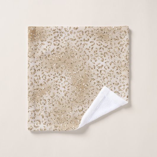 Empreinte de léopard Parties scintillant Gold Luxe (Gant de toilette)
