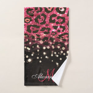 Empreinte de léopard Parties scintillant rose et d
