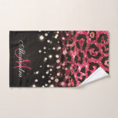 Empreinte de léopard Parties scintillant rose et d (Serviette à main)