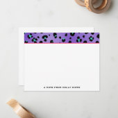 Empreinte de léopard pourpre Cartes pour notes pla (Devant/Arrière en situation)