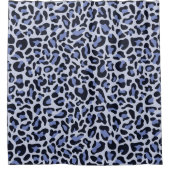 Empreinte de léopard Retro Bleu Douche rideau (Devant)