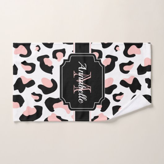 Empreinte de léopard rose (Serviette à main)