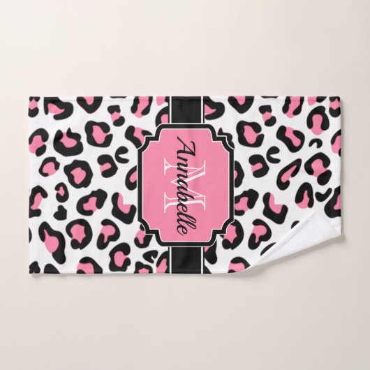 Empreinte de léopard rose (Serviette à main)