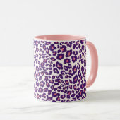 Empreinte de léopard rose et pourpre, Mug sauvage (Devant droit)