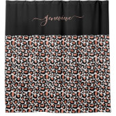 Empreinte de léopard Rose Gold Girly Douche rideau (Devant)