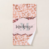 Empreinte de léopard rose Gold Parties scintillant (Serviette à main)