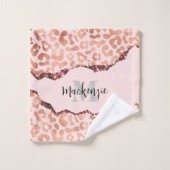 Empreinte de léopard rose Gold Parties scintillant (Gant de toilette)