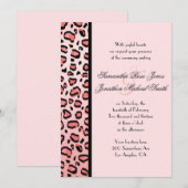 Empreinte de léopard rose invitation à mariage per (Devant / Derrière)