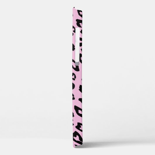 Empreinte de léopard rose iPhone 12 coque avec mon (Verso / Gauche)