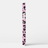 Empreinte de léopard rose iPhone 12 coque avec mon (Verso / Droite)