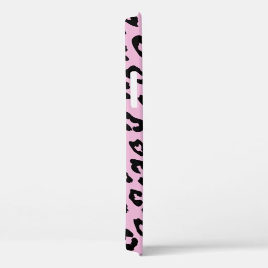 Empreinte de léopard rose iPhone 12 coque avec mon (Verso / Droite)
