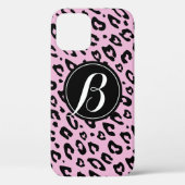 Empreinte de léopard rose iPhone 12 coque avec mon (Verso)