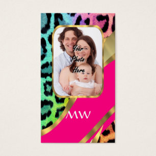 Empreinte de léopard rose multicolore