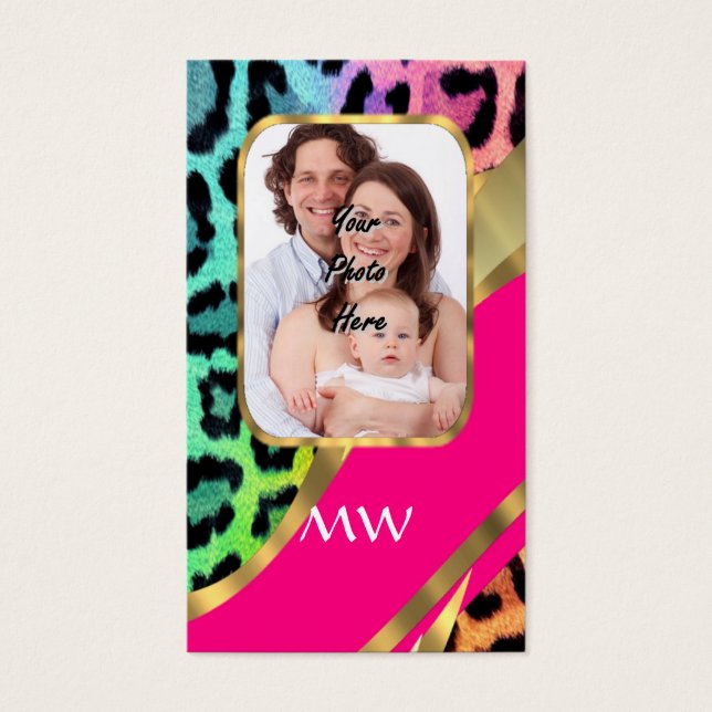 Empreinte de léopard rose multicolore (Devant)