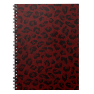 Empreinte de léopard rouge Carnet spiral