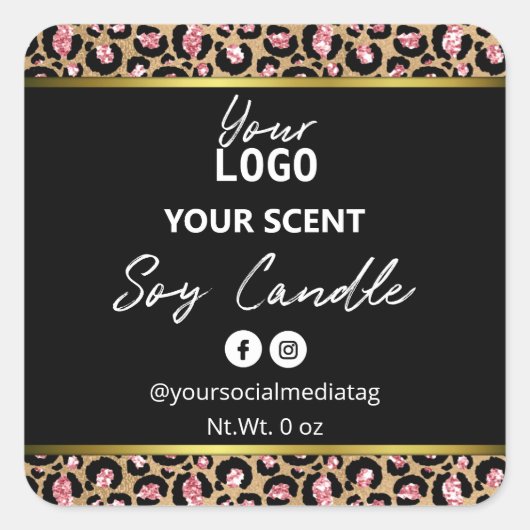 Empreinte de léopard Soy  noir or Étiquette (Devant)
