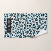 Empreinte de léopard, Spots, Leopard Bleu, Votre N (Serviette à main)