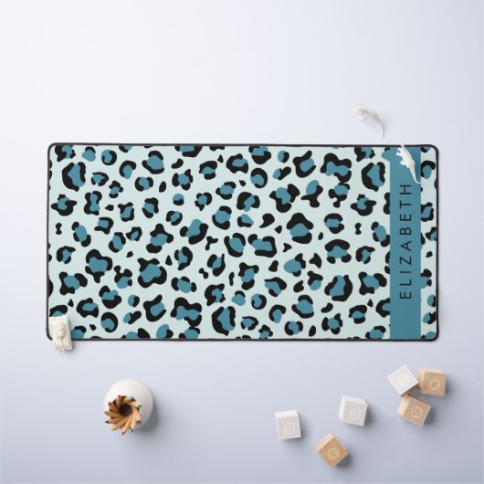 Empreinte de léopard, Spots, Leopard Bleu, Votre N (Tableau pour enfants)