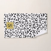 Empreinte de léopard, Spots, Noir Et Blanc, Monogr (Serviette à main)