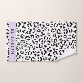 Empreinte de léopard, Spots, Noir Et Blanc, Votre (Serviette à main)