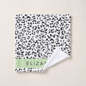 Empreinte de léopard, Spots, Noir Et Blanc, Votre  (Gant de toilette)