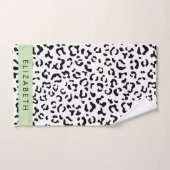 Empreinte de léopard, Spots, Noir Et Blanc, Votre  (Serviette à main)