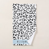Empreinte de léopard, Spots, Noir Et Blanc, Votre (Serviette à main)