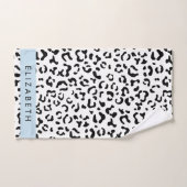 Empreinte de léopard, Spots, Noir Et Blanc, Votre (Serviette à main)