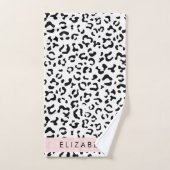 Empreinte de léopard, Spots, Noir Et Blanc, Votre  (Serviette à main)