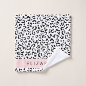 Empreinte de léopard, Spots, Noir Et Blanc, Votre  (Gant de toilette)