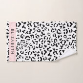 Empreinte de léopard, Spots, Noir Et Blanc, Votre  (Serviette à main)