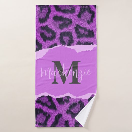 Empreinte de léopard violet (Serviette de bain)