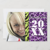 Empreinte de léopard Zebra, Faire-part de diplôme (Devant)