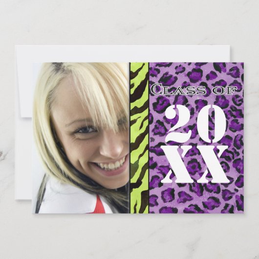 Empreinte de léopard Zebra, Faire-part de diplôme (Devant)