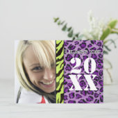 Empreinte de léopard Zebra, Faire-part de diplôme (Debout devant)