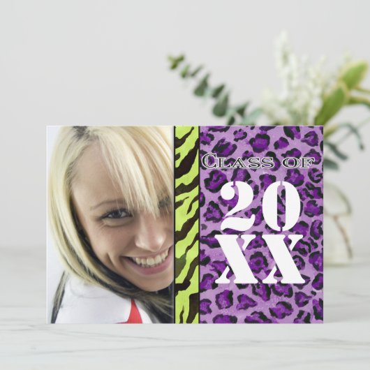 Empreinte de léopard Zebra, Faire-part de diplôme (Debout devant)