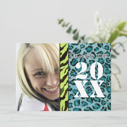 Empreinte de léopard Zebra, Faire-part de diplôme (Debout devant)