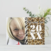 Empreinte de léopard Zebra, Faire-part de diplôme (Debout devant)