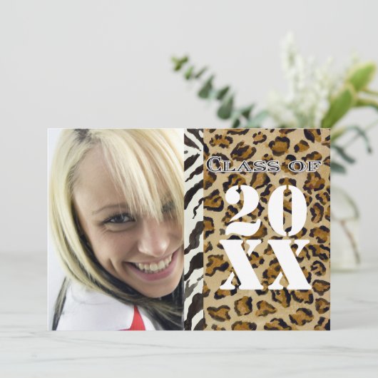 Empreinte de léopard Zebra, Faire-part de diplôme (Debout devant)