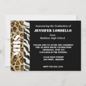 Empreinte de léopard Zebra, Faire-part de diplôme (Dos)