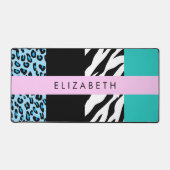 Empreinte de léopard, Zebra Print, Bleu, Votre nom (Recto)