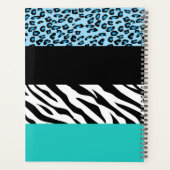 Empreinte de léopard, Zebra Print, Bleu, Votre nom (Dos)