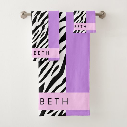 Empreinte de léopard, Zebra Print, Purple, Votre n (En situation)
