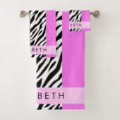 Empreinte de léopard, Zebra Print, Rose, Votre nom (En situation)