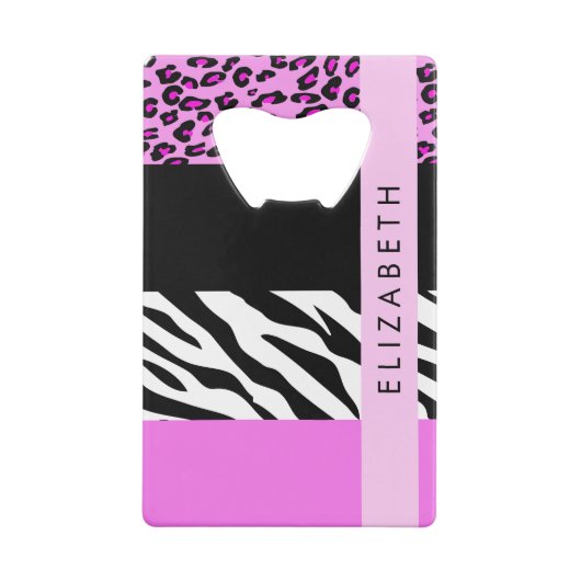 Empreinte de léopard, Zebra Print, Rose, Votre nom (Dos)