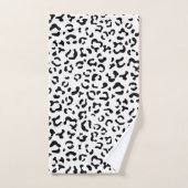Empreinte de léopard, Zones Léopard, Noir Et Blanc (Serviette à main)