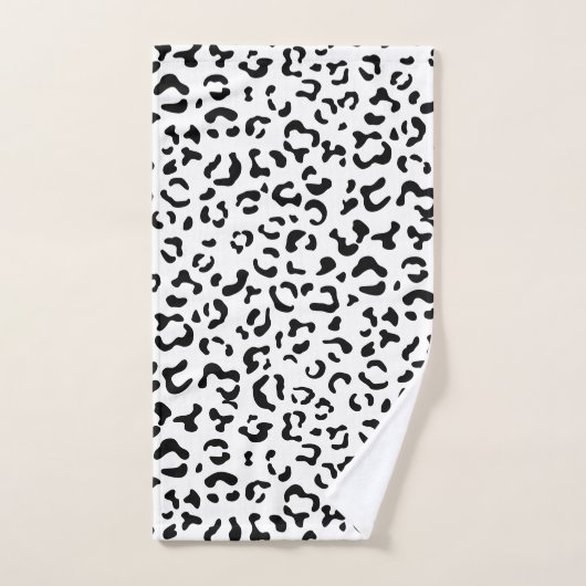 Empreinte de léopard, Zones Léopard, Noir Et Blanc (Serviette à main)