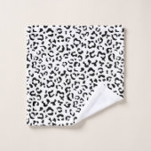Empreinte de léopard, Zones Léopard, Noir Et Blanc (Gant de toilette)